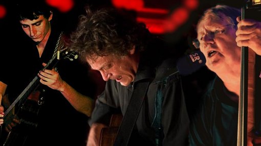 Foto zeigt Gilles Maire mit Band